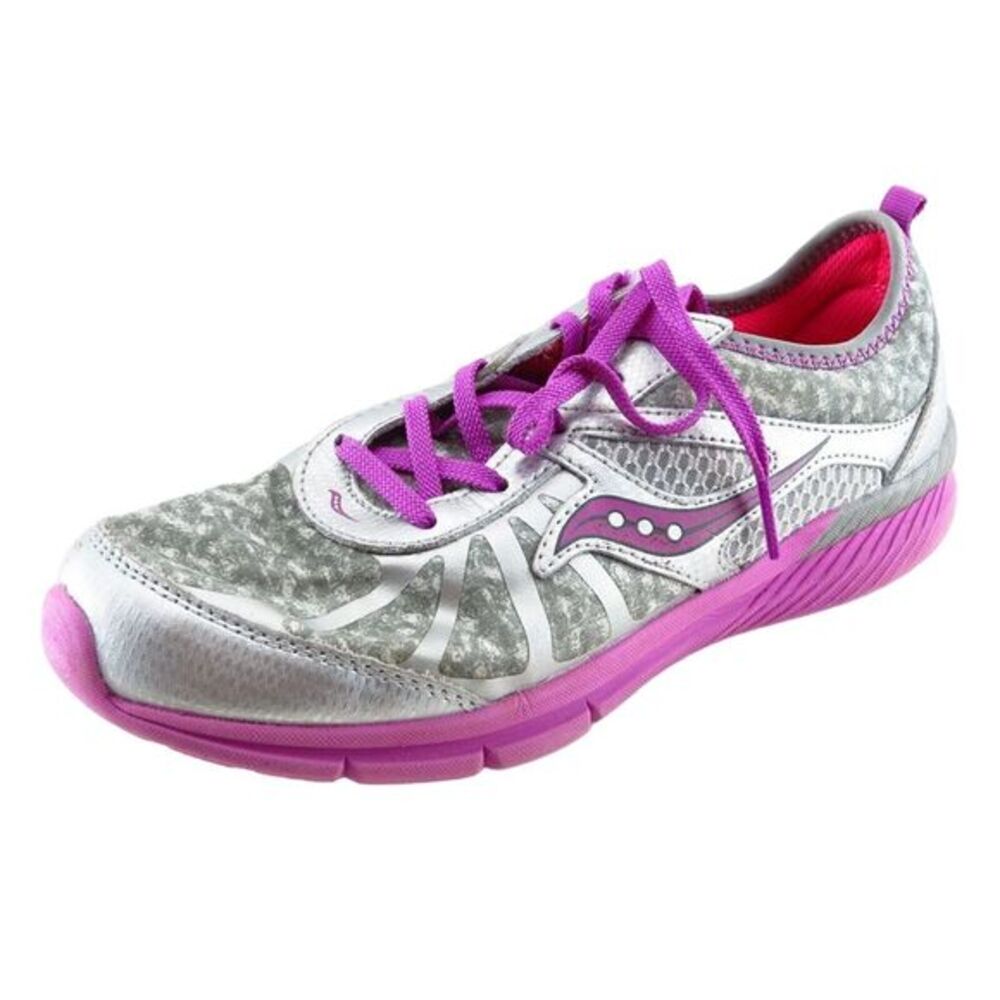 Saucony Silver‎ Synthetic Athletic Girls Shoes Size 5
